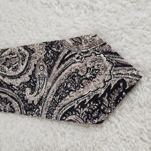 Spencer & Lowe silk paisley tie, classic formal office cream black brown